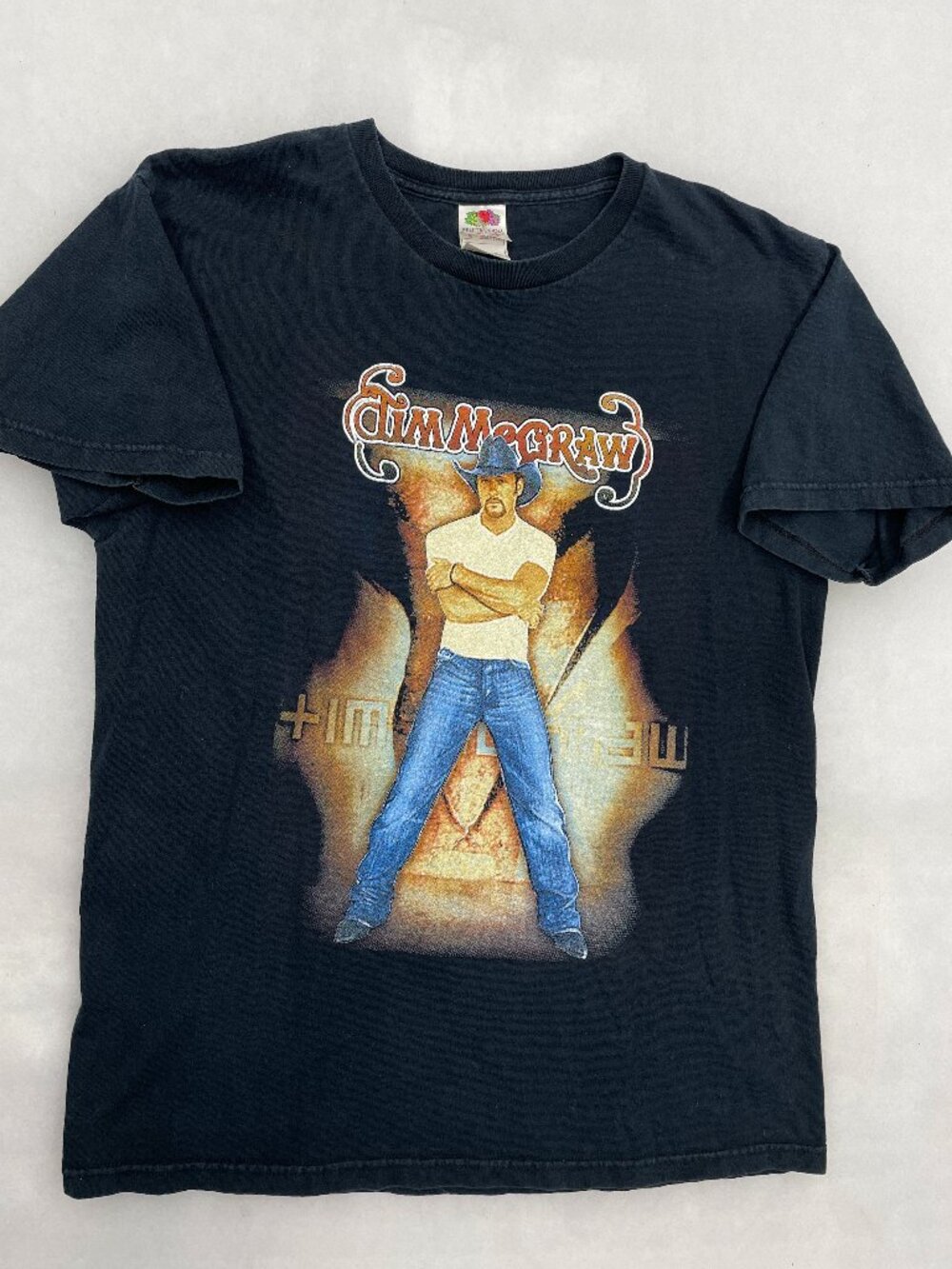 Tim McGraw Out Loud Summer Tour 2004 Fruit Of The Loom Black Vintage T-Shirt L